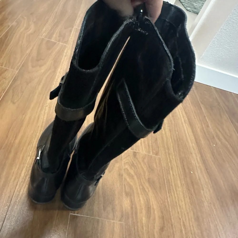 Waterproof Blondo Wide Calf Leather Under Knee Boots